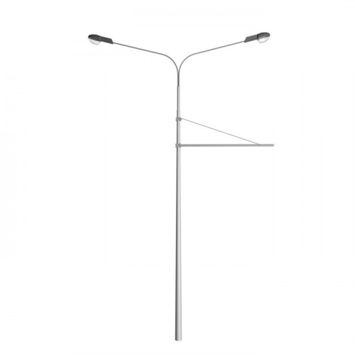 Опора контактной сети граненая фланцевая круглая КС-МСО-ФГ-1500-10,0-01 10 мм