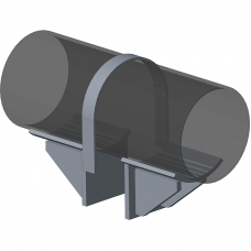 Опора неподвижная хомутовая с дополнительными упорами для тепловых сетей ТС-669.00.00 325х167х270 мм Серия 5.903-13 выпуск 7-95 14,5 кг
