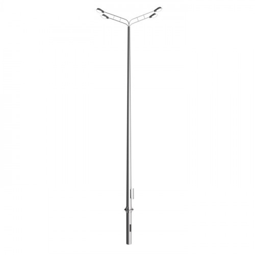 Опора освещения силовая граненая фланцевая круглая МСО-ФГ-7-9-02-ц 09Г2С 100х340х9 мм