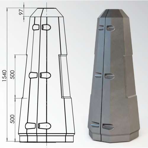 Цоколь восьмигранный стеклопластиковый А1 380х1540 мм в Абакане
